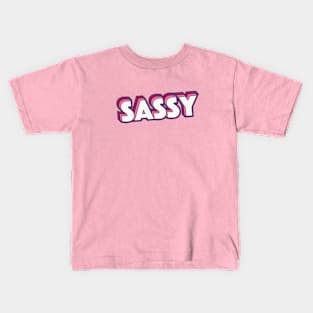 Retro Sassy Word Art with Stripes Kids T-Shirt